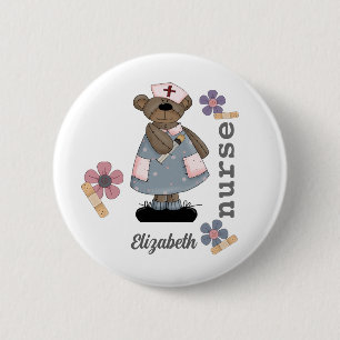 Funny Teddy Bear Design Custom Nurse Buttons