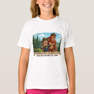 Funny Teddy Roosevelt and Bigfoot Caricature - Nat T-Shirt