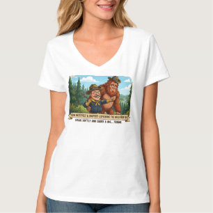 Funny Teddy Roosevelt and Bigfoot Caricature - Nat T-Shirt