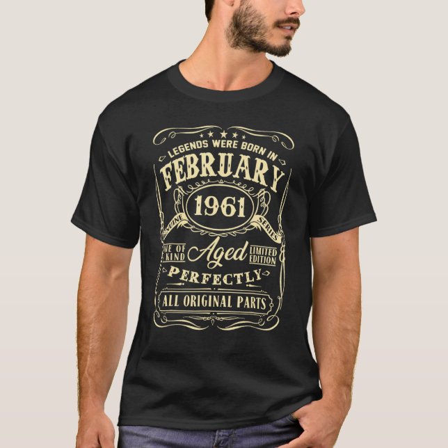 Funny Tee Legends Were Born In February 1961 61st  (Front)