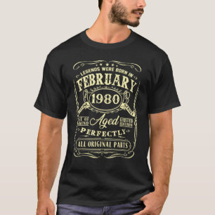Funny Tee Legends Were Born In February 1980 42nd