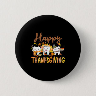 Funny Teeth Thanksgiving Dentist Turkey Dental Squ 6 Cm Round Badge