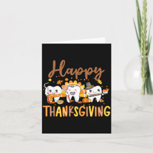Funny Teeth Thanksgiving Dentist Turkey Dental Squ Card