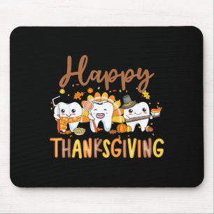 Funny Teeth Thanksgiving Dentist Turkey Dental Squ Mouse Pad