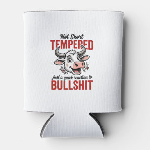 Funny Tempered Cow Vintage Can Cooler