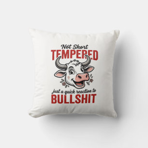 Funny Tempered Cow Vintage Cushion
