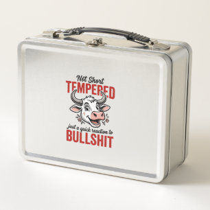 Funny Tempered Cow Vintage Metal Lunch Box