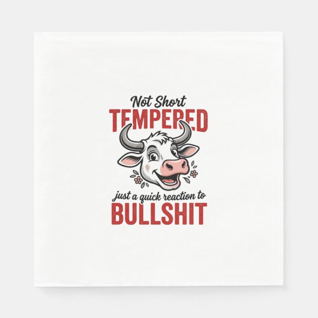 Funny Tempered Cow Vintage Napkin (Front)
