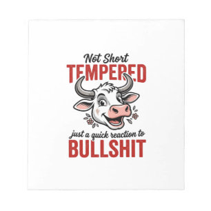 Funny Tempered Cow Vintage Notepad