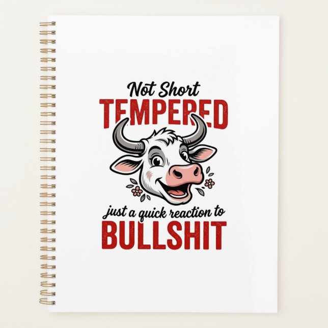 Funny Tempered Cow Vintage Planner (Front)