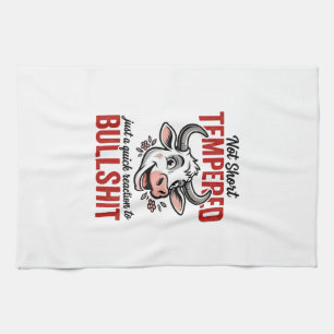 Funny Tempered Cow Vintage Tea Towel