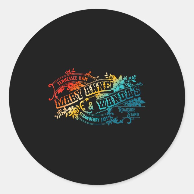 Funny Tennessee-ham Mary Anne &amp; Wanda's Strawb Classic Round Sticker (Front)
