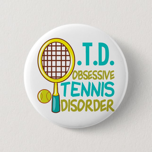 Funny Tennis 6 Cm Round Badge (Front)