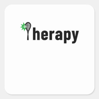 Funny Tennis Apparel Therapy T-Shirt Square Sticker