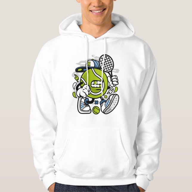 Funny Tennis Ball Cartoon | Sport Hoodie (Front)