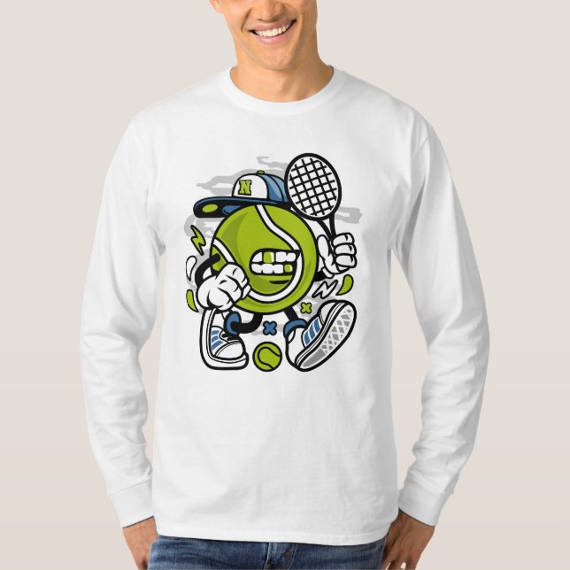 Funny Tennis Ball Cartoon | Sport T-Shirt (Front)