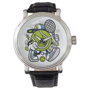 Funny Tennis Ball Cartoon   Sport Watch
