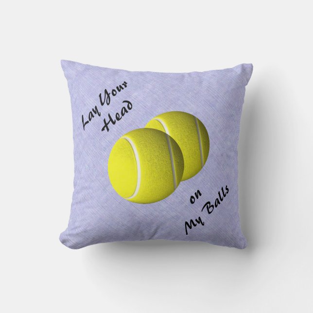 Funny Tennis Ball Sport Mojo Throw Pillow (Front)