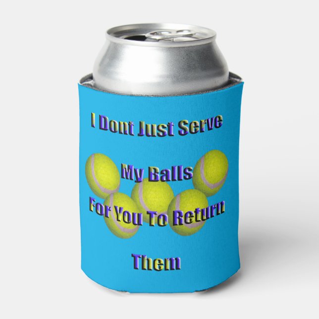 Funny Tennis Balls Return, Can Cooler (Can Front)