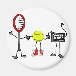 Funny Tennis Characters Cartoon Art Magnet