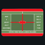 Funny Tennis Christmas Card Magnet<br><div class="desc">Creative tennis Christmas holiday gift cards featuring tennis court designed as a Christmas gift. Edit text to easily personalise.</div>
