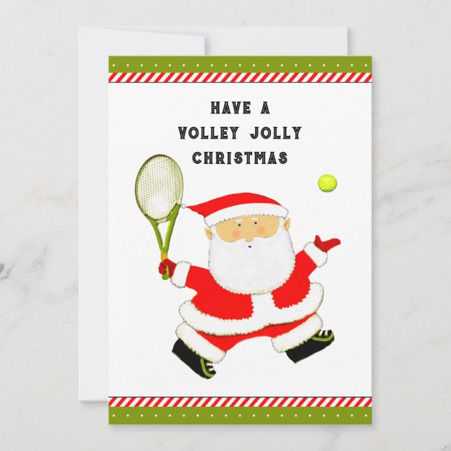 Funny Tennis Christmas Holiday Card (Front)