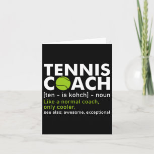 Funny Tennis Coach Definition Tennis Racket Player Card