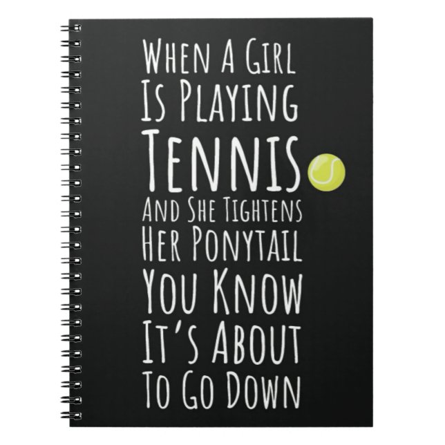 Funny Tennis Gifts For Teen Girls Her Kids Sports  Notebook (Front)