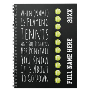 Funny Tennis Girls Gifts For Her Player Women Teen Notebook