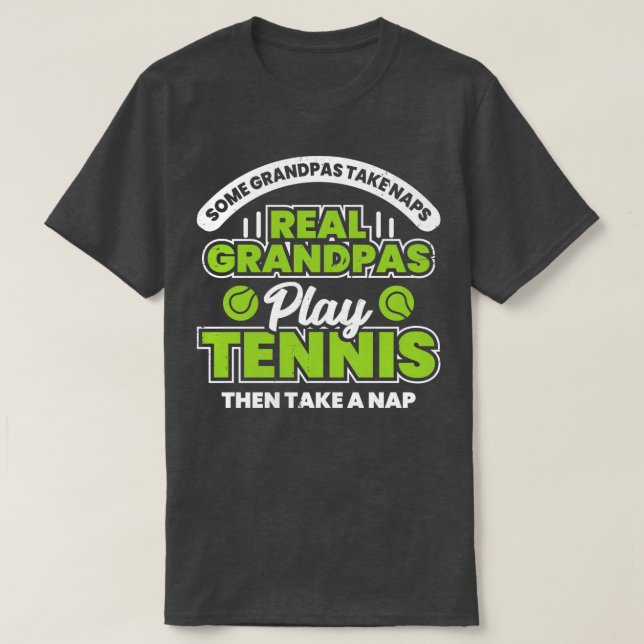 Funny Tennis Grandpa Grandfather Gift  T-Shirt (Design Front)