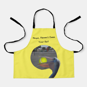 Funny Tennis Pelican, Kids Full Print Apron