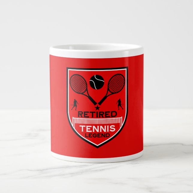 Funny Tennis Player Accessory Gift Large Coffee Mug (Front)