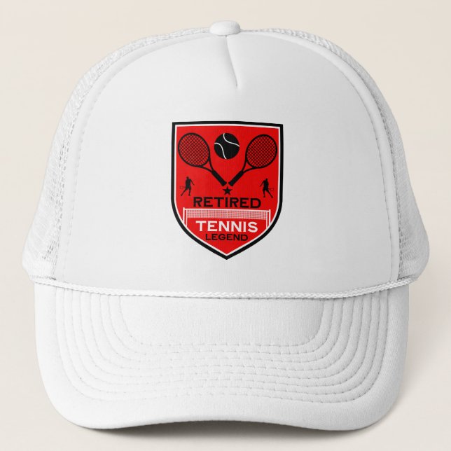 Funny Tennis Player Accessory Gift Trucker Hat (Front)