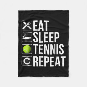 Funny Tennis Player Gift - Eat Sleep Tennis Fleece Blanket