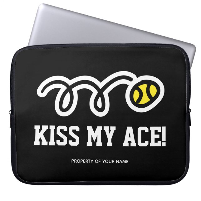 Funny tennis player gifts - Kiss my ace 15 inch Laptop Sleeve (Front)