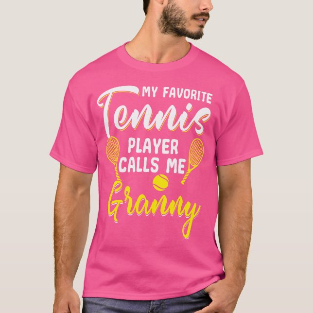 Funny Tennis Player Hobby Racquet Granny Grandma T-Shirt (Front)