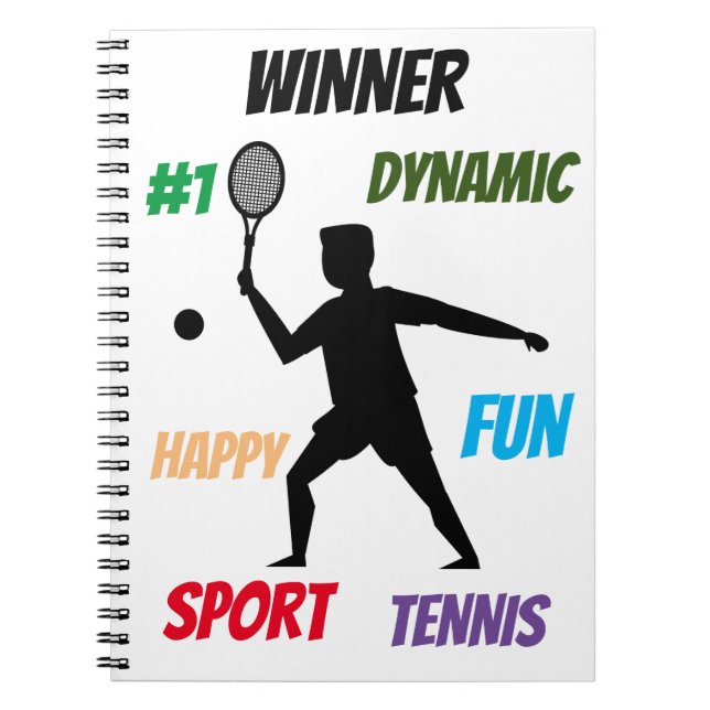 Funny Tennis Player Quote Design – Cool Sport Notebook (Front)