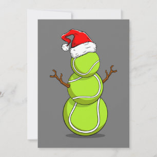 Funny Tennis Player Snowman Christmas Gift Invitation