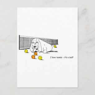 Funny Tennis Playing Basset Hound Postcard