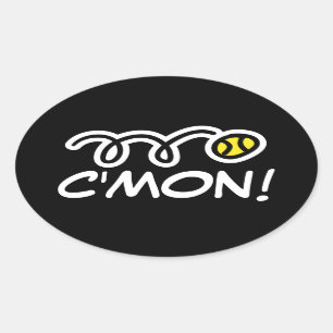 Funny tennis stickers with custom text.