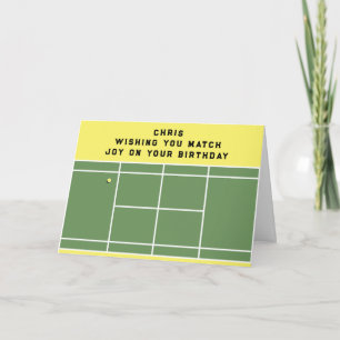 funny tennis-themed birthday greeting card