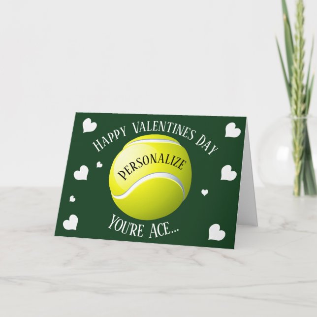 Funny Tennis You're Ace Valentines Holiday Card (Front)