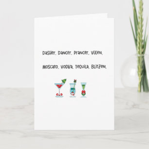 Funny Tequila & Blitzen Christmas Cheer Holiday Card