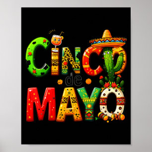 Funny Tequila Drinking Cinco De Mayo Mexican Party Poster