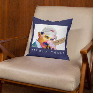 Funny Tesla Portrait Cushion