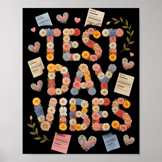 Funny test day vibes everything is fine stem poster (Front)