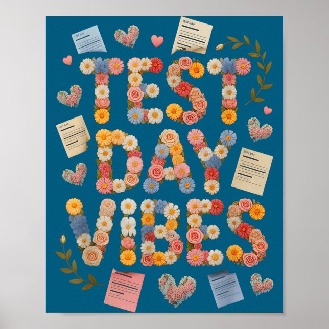 Funny test day vibes everything is fine stemFunny  Poster (Front)