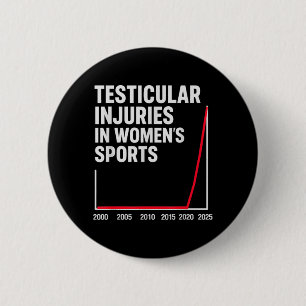 Funny Testicular Injuries In Womens Sports Men 6 Cm Round Badge