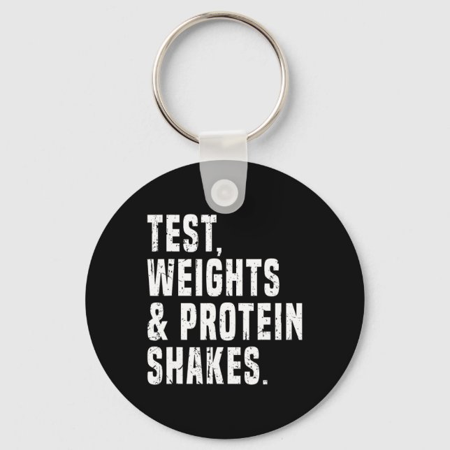 Funny Testosterone Test Steroid Humour Bodybuildin Key Ring (Front)