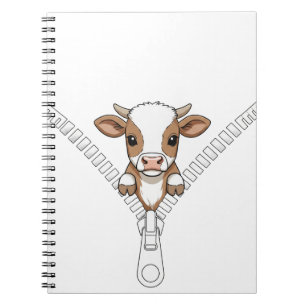 Funny Texas Longhorn calf Peek  Notebook